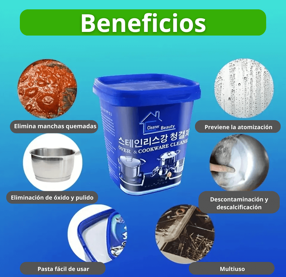 Pack Steeluxe™ - 1 Pasta de Limpieza + 5 Paños de Alambre